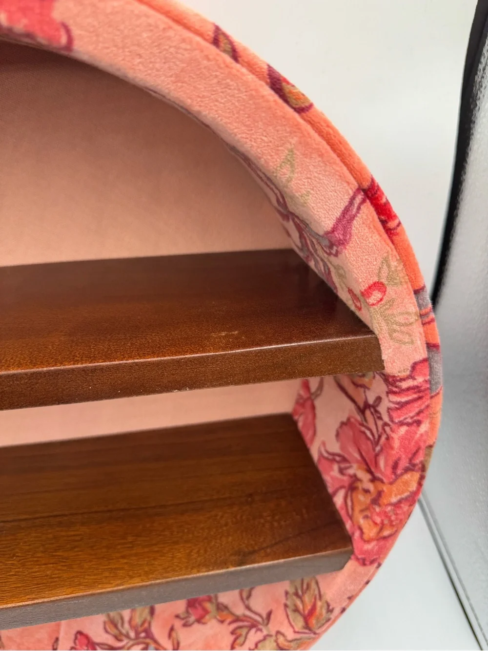 Urban Outfitters Jane Round Velvet Upholstered Wall Shelf